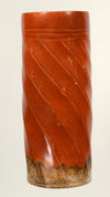 Mayan Orangeware Fluted Cylinder Vase