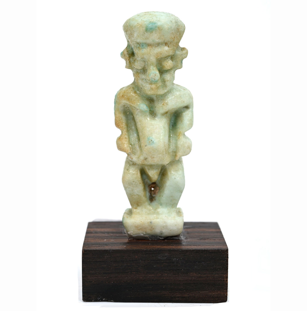 Egyptian Green Glaze Faience Amulet of Pataikos