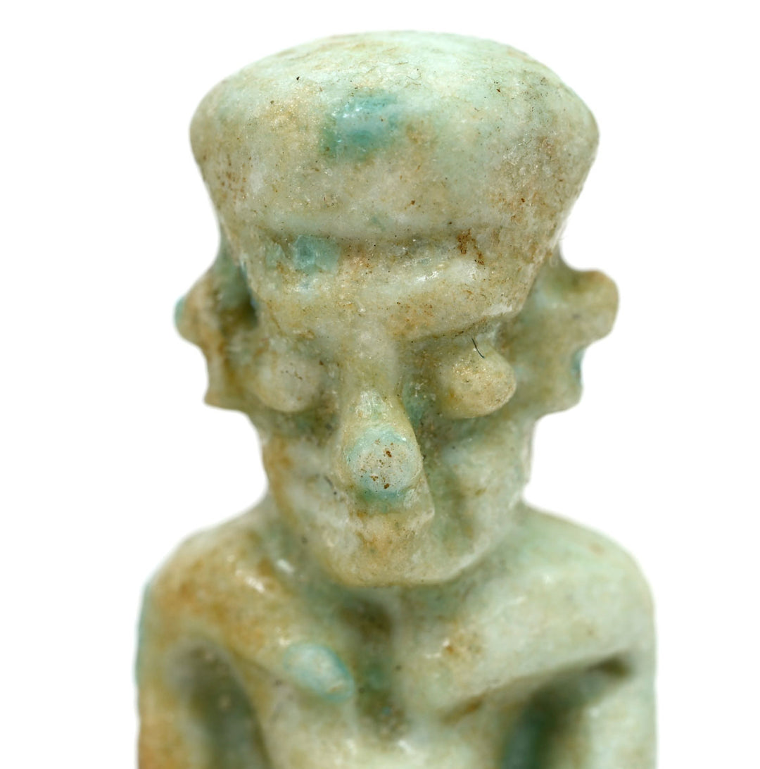 Egyptian Green Glaze Faience Amulet of Pataikos