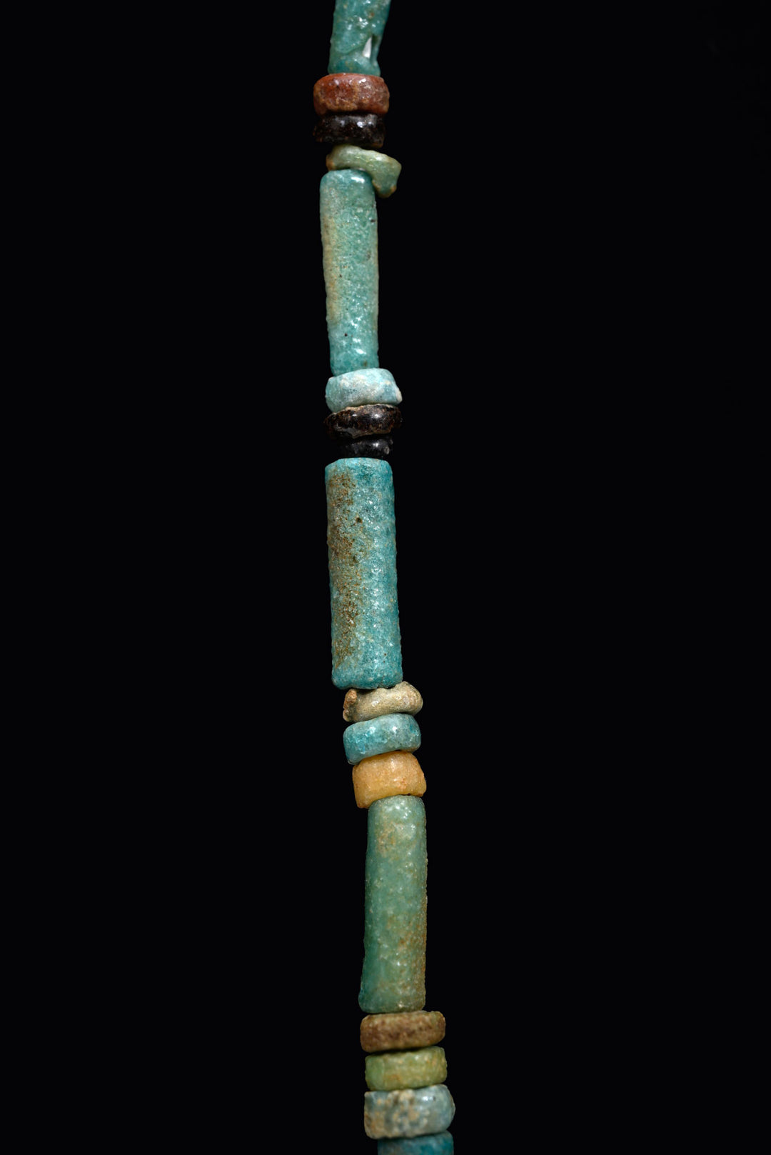 Egyptian Faience Bead Necklace with Eye of Horus Amulet