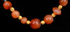 							Roman Carnelian Bead Necklace with Gold Spacers