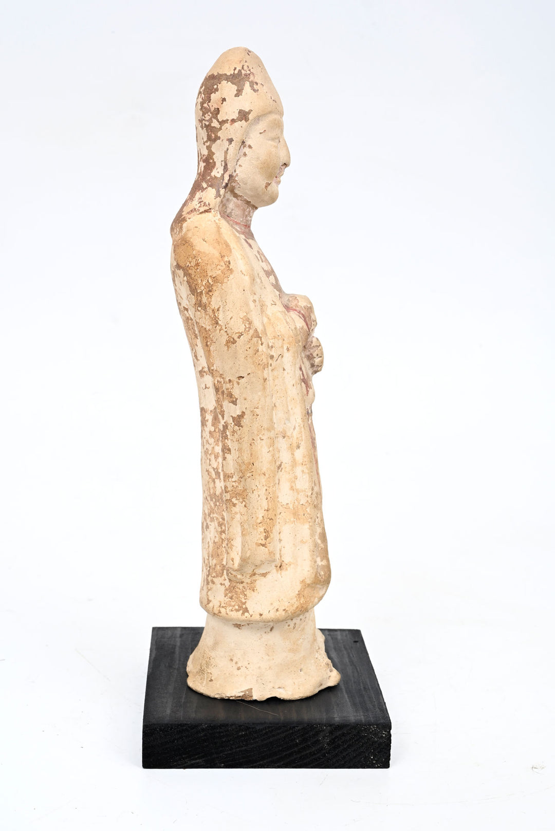 Chinese Painted Pottery Hooded Attendant