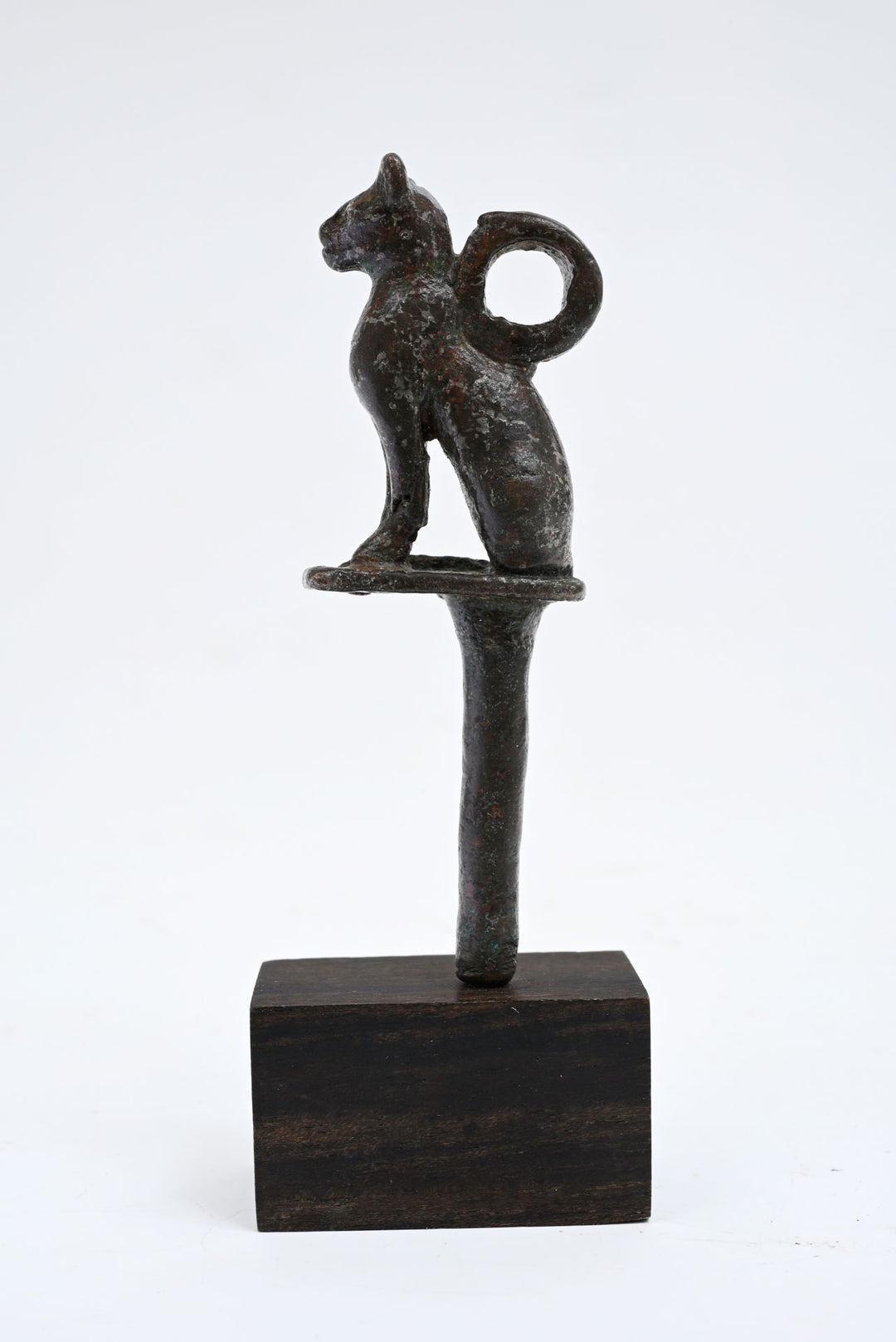 Egyptian Bronze Bastet Cat Finial