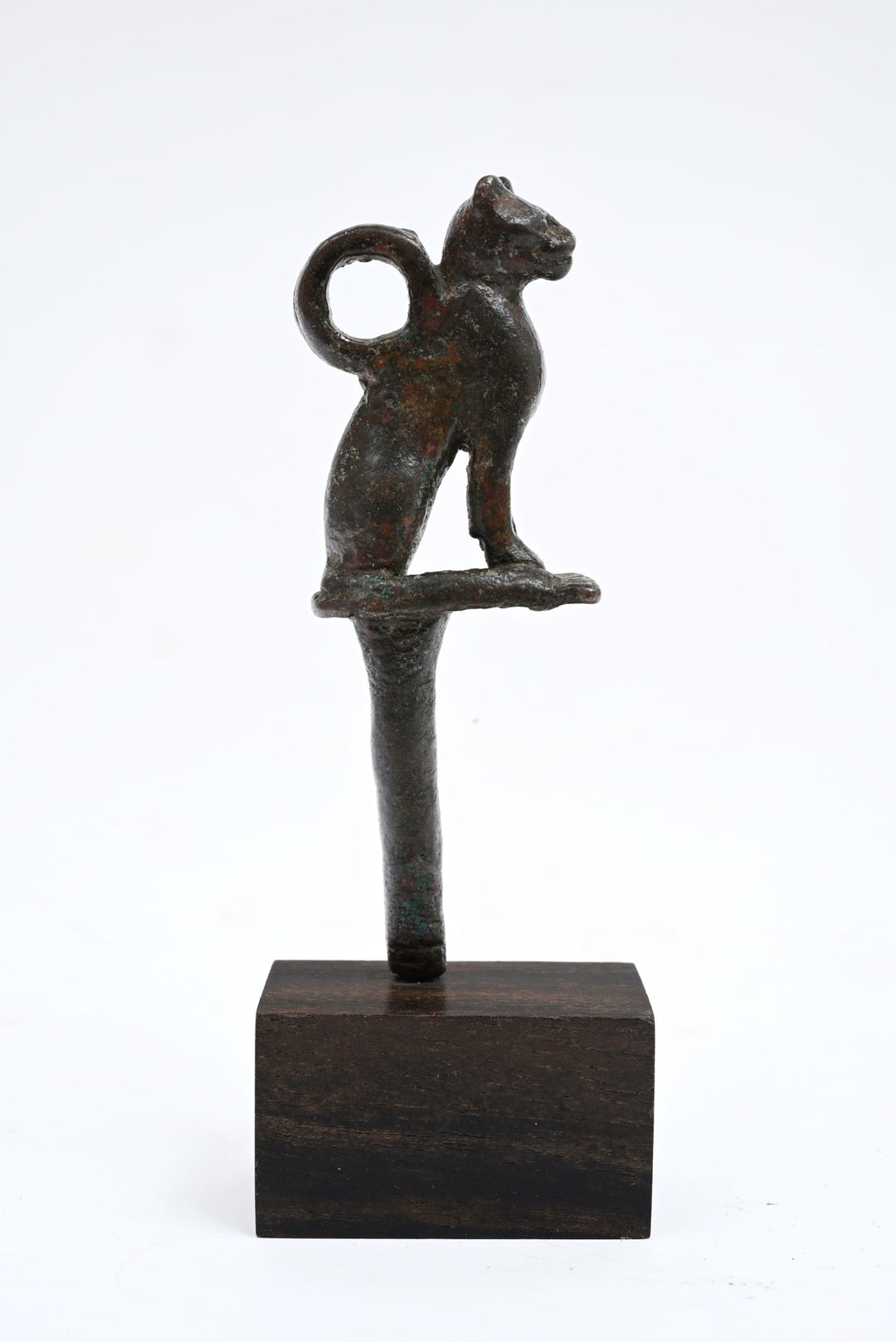 Egyptian Bronze Bastet Cat Finial