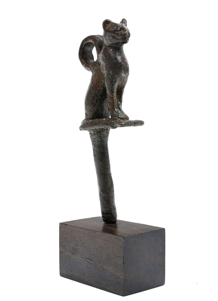 Egyptian Bronze Bastet Cat Finial