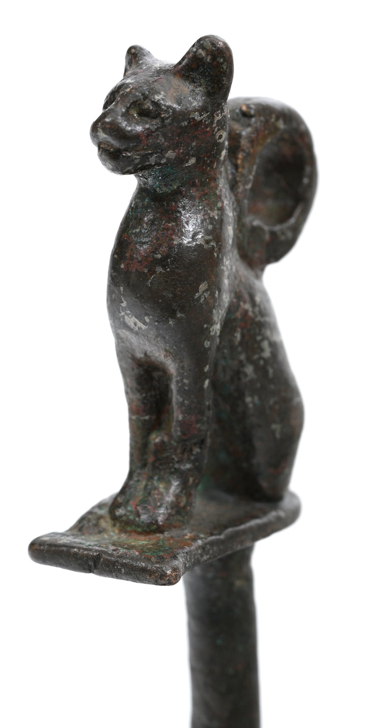 Egyptian Bronze Bastet Cat Finial