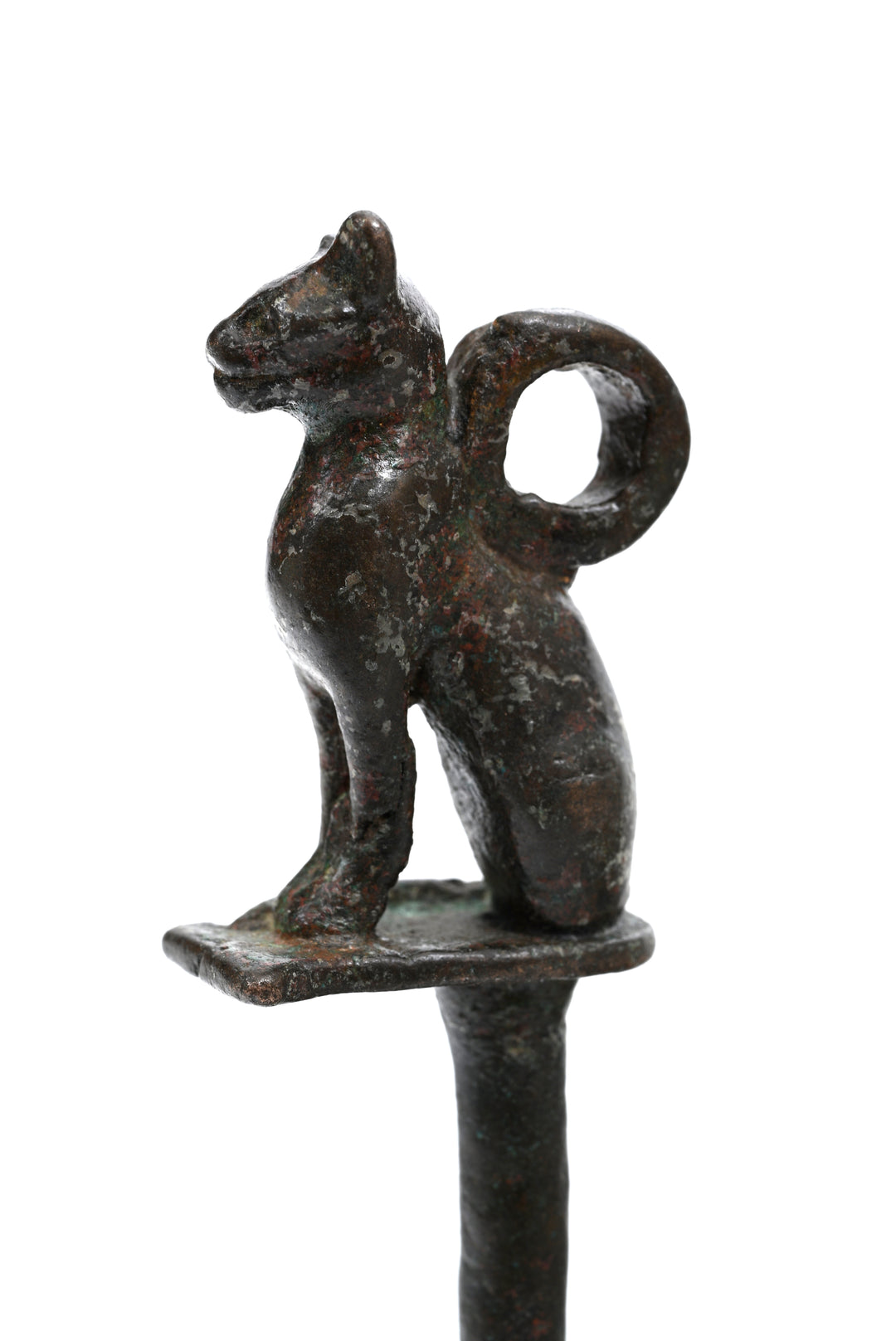 Egyptian Bronze Bastet Cat Finial