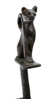 Egyptian Bronze Bastet Cat Finial