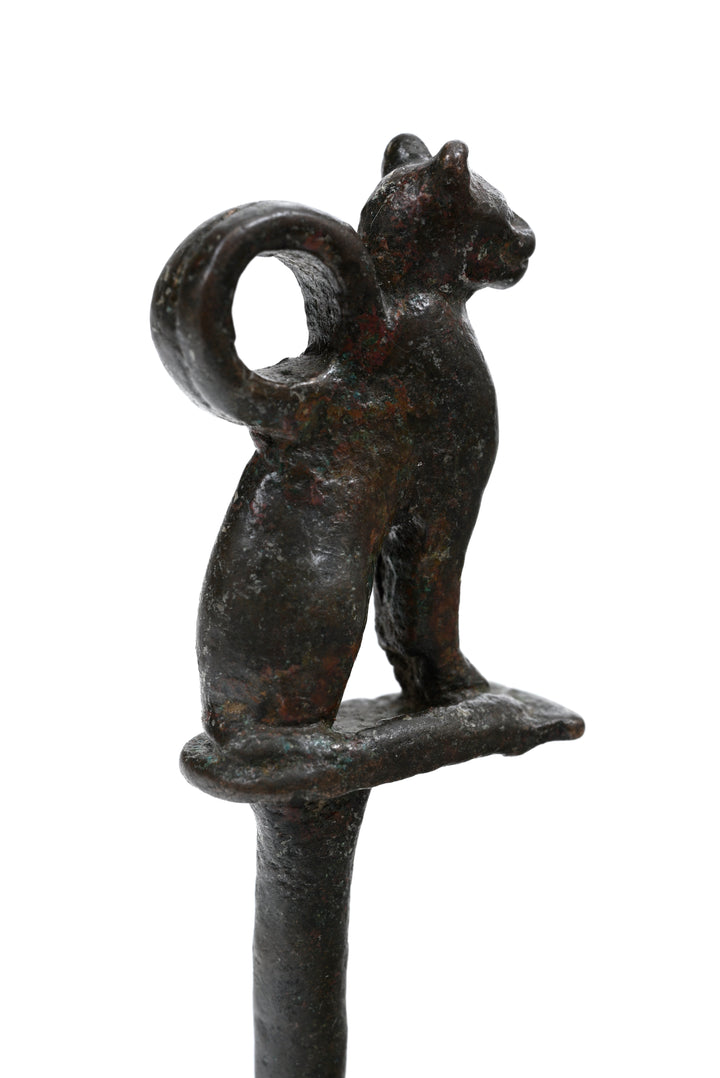 Egyptian Bronze Bastet Cat Finial