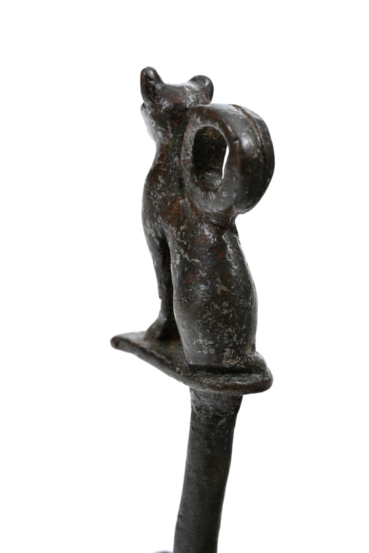 Egyptian Bronze Bastet Cat Finial