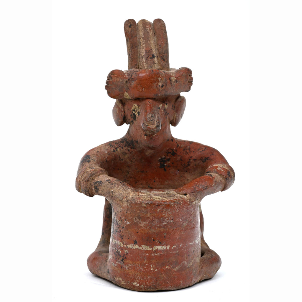 Nayarit Seated Musician with Drum, West Mexico, ca. 100 BC–250 AD