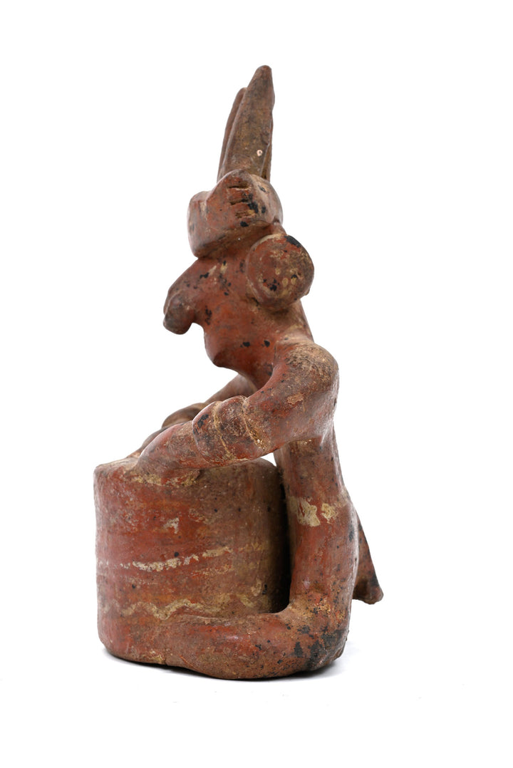 Nayarit Seated Musician with Drum, West Mexico, ca. 100 BC–250 AD