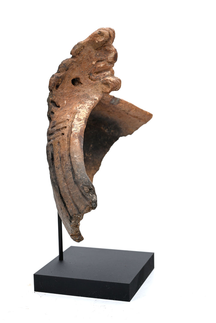 Taíno Pottery Vessel Fragment with Modelled Effigy Head