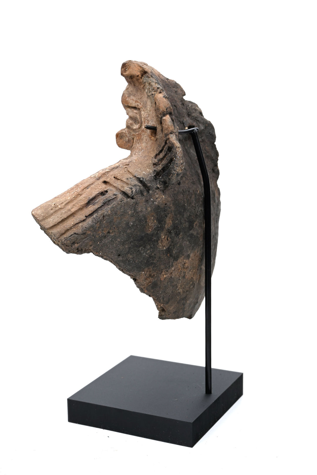 Taíno Pottery Vessel Fragment with Modelled Effigy Head