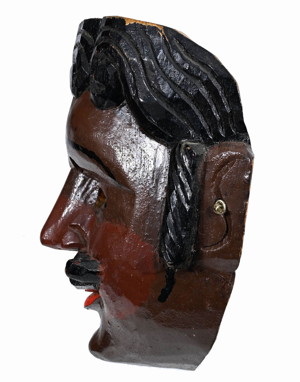 Mexican Carved and Painted Wood Festival Mask 