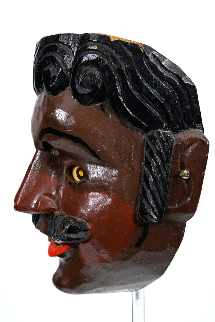 Mexican Carved and Painted Wood Festival Mask 