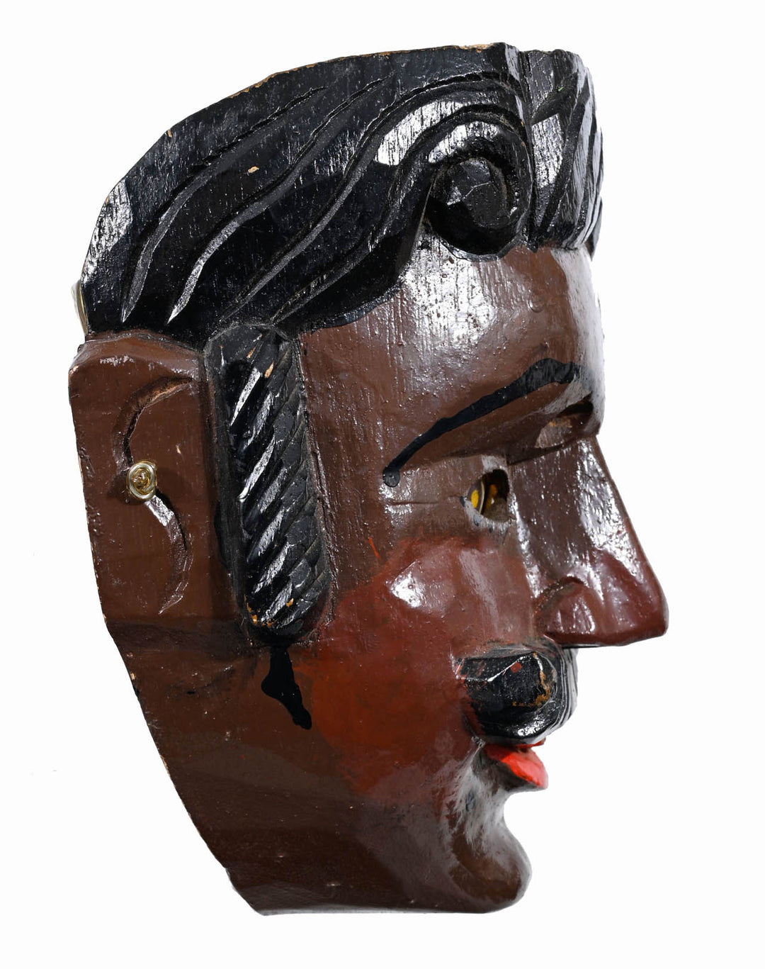Mexican Carved and Painted Wood Festival Mask 