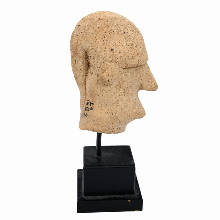 Cypriot Terracotta Head of a Man with a Pointed Cap