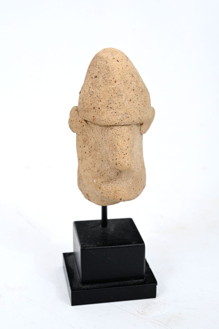Cypriot Terracotta Head of a Man with a Pointed Cap