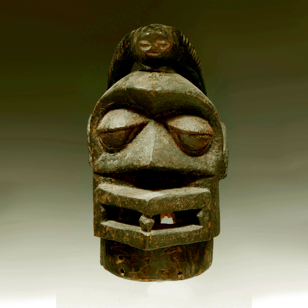Yoruba Wood Carved Epa Helmet Mask