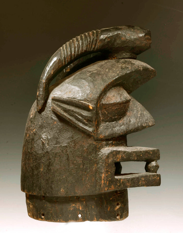 Yoruba Wood Carved Epa Helmet Mask