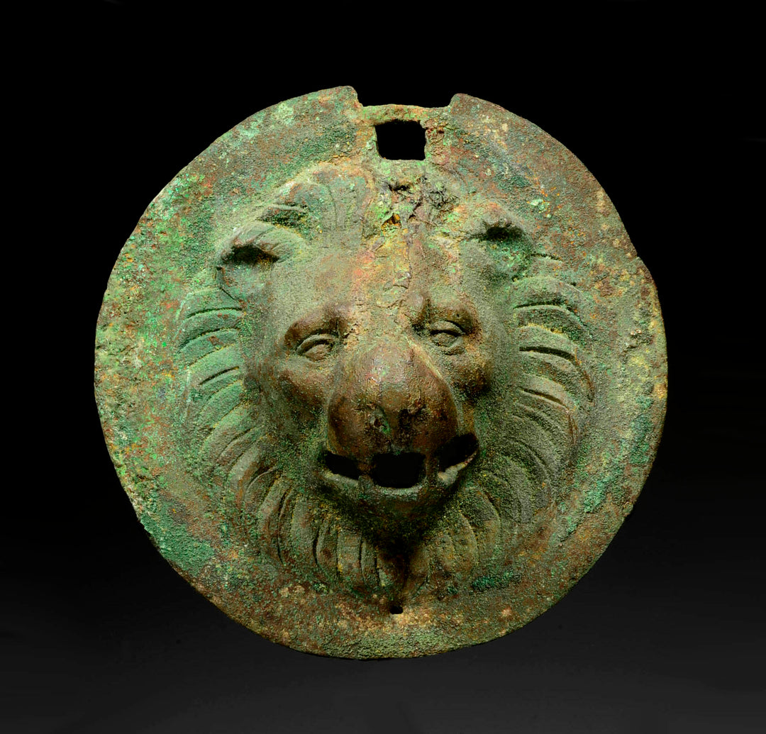 Roman Cast Bronze Lion Head Roundel