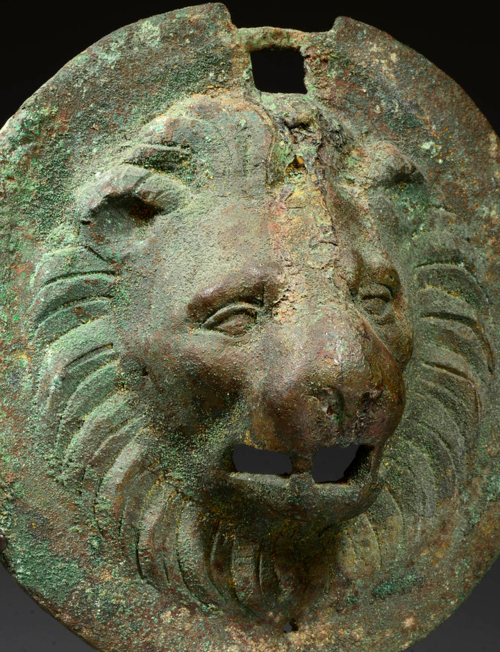 Roman Cast Bronze Lion Head Roundel