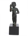Egyptian Bronze Striding Priest of Thoth Holding a Baboon