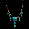 Egyptian Turquoise Faience Drop Pendant Necklace - Art for Eternity