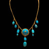 Egyptian Turquoise Faience Drop Pendant Necklace