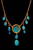 Egyptian Turquoise Faience Drop Pendant Necklace - Art for Eternity