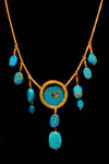 Egyptian Turquoise Faience Drop Pendant Necklace