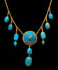 Egyptian Turquoise Faience Drop Pendant Necklace - Art for Eternity