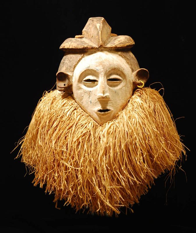 Suku Wood Bi-Chrome Painted Mask