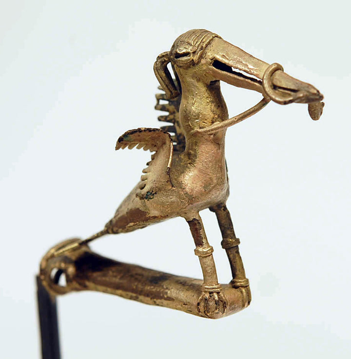 Sinu Gold Alloy Bird Staff Finial