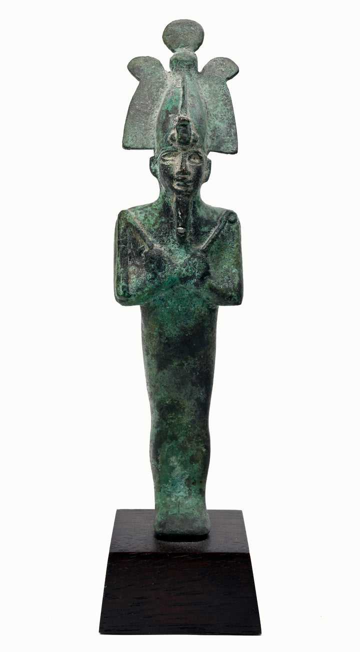Egyptian Bronze Standing Mummiform Figure of Osiris