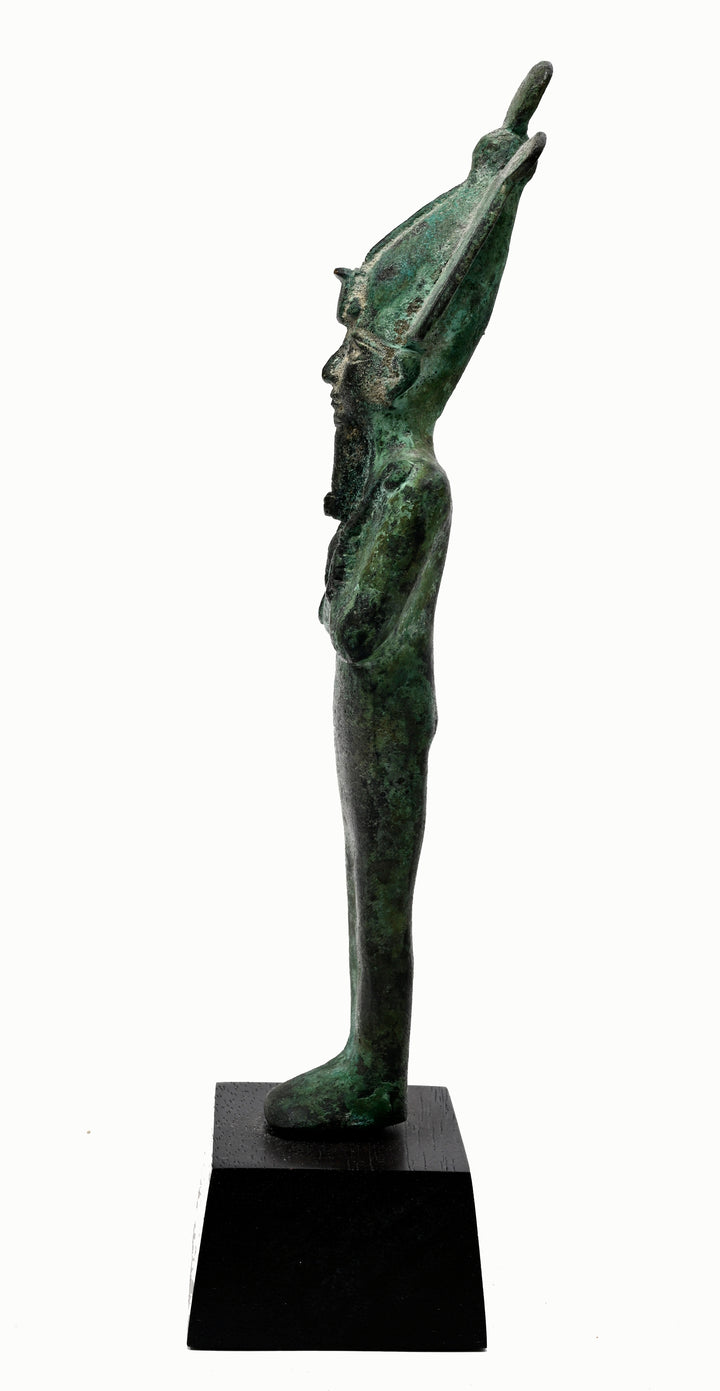 Egyptian Bronze Standing Mummiform Figure of Osiris