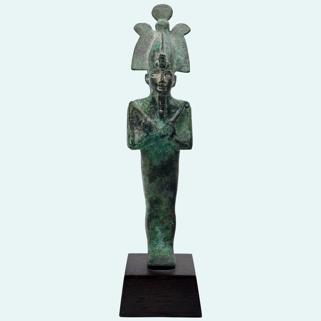 Egyptian Bronze Standing Mummiform Figure of Osiris