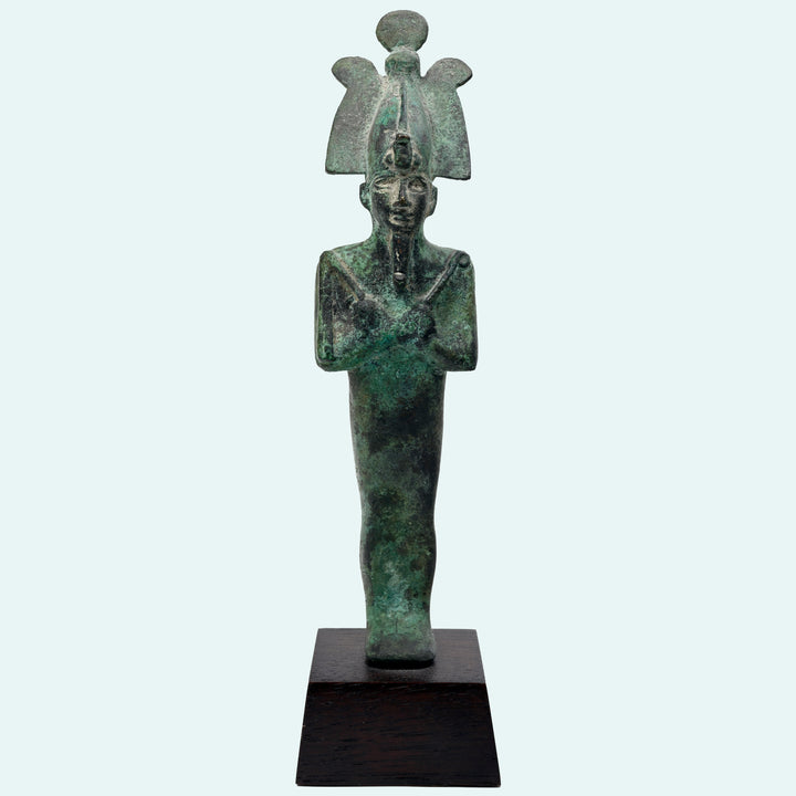 Egyptian Bronze Standing Mummiform Figure of Osiris