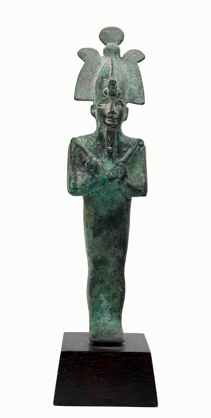 Egyptian Bronze Standing Mummiform Figure of Osiris