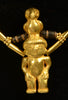 Quimbaya Gold Shaman Pendant & Quartz and Gold Bead Necklace - Art for Eternity