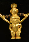 Quimbaya Gold Shaman Pendant & Quartz and Gold Bead Necklace