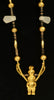 Quimbaya Gold Shaman Pendant & Quartz and Gold Bead Necklace - Art for Eternity