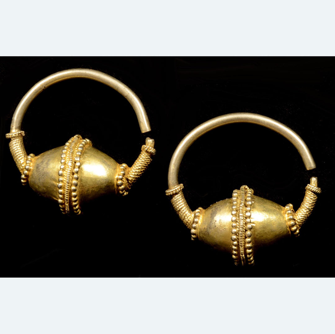 Eastern European Gilt Silver Hoop Earrings (2)