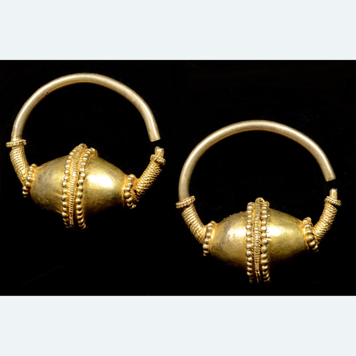 Eastern European Gilt Silver Hoop Earrings (2)