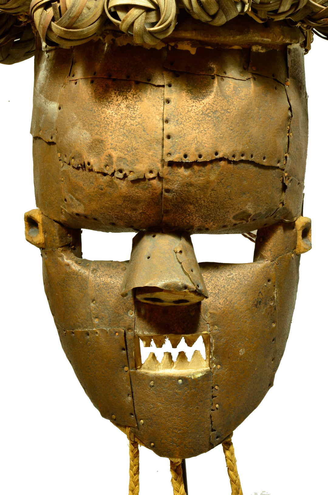 Salampasu Wood and Copper Warrior Mask