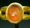 Superb Roman Gold Ring with Carnelian Stone Signet Intaglio - Art for Eternity