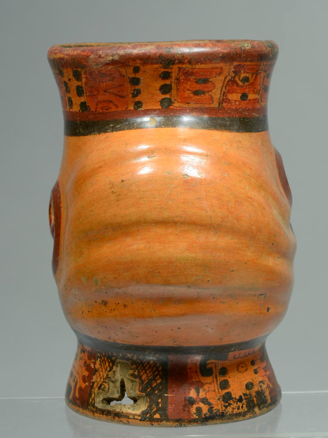 Maya Pottery Polychrome Gourd Shape Olla