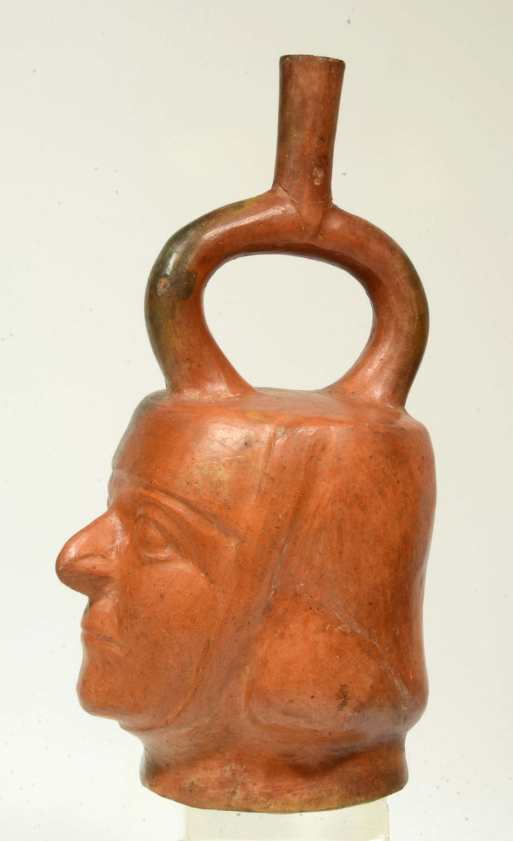 Moche Pottery Portrait Head Vessel