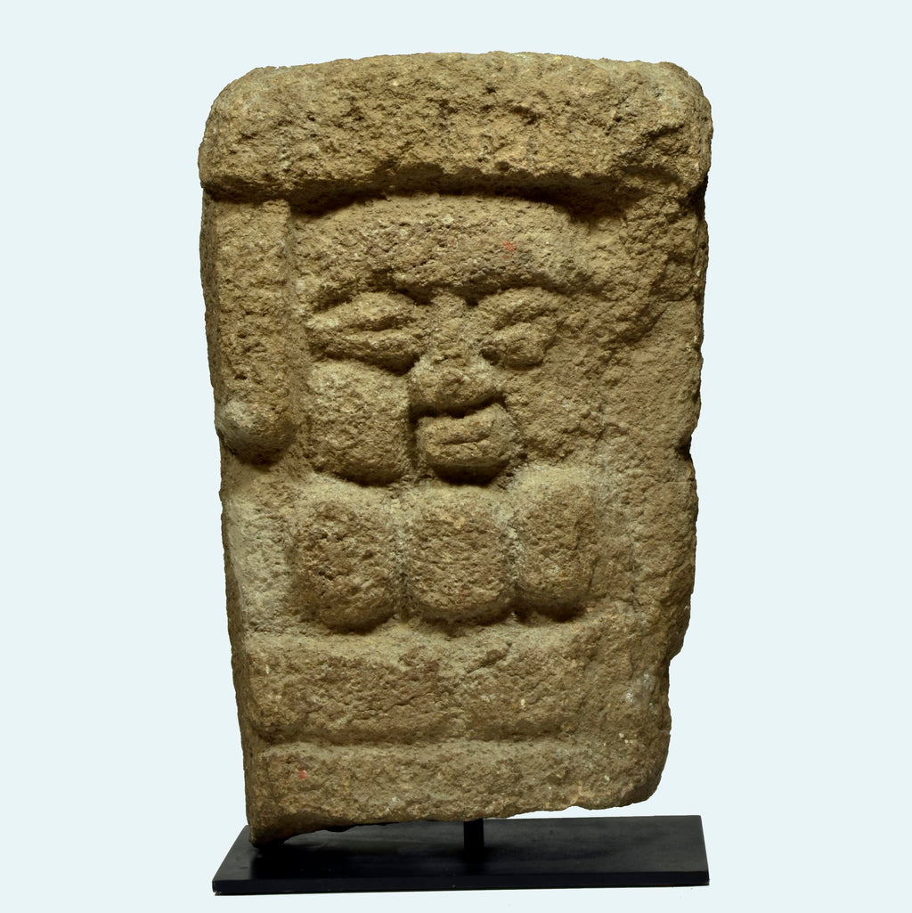 Mixtexc Basalt Stone Carved Figural Stele